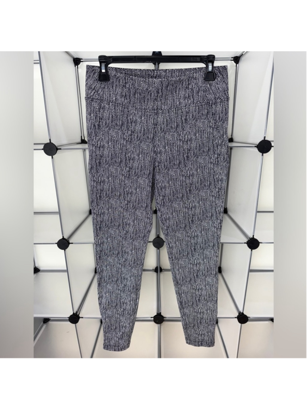 Athleta Women's High Rise Ankle Zip Pull On Pants Black/White Size M
